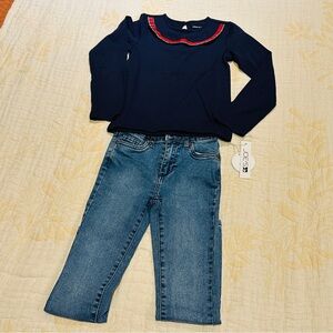 Joe's Jeans Navy Long Sleeve with Red Accent 6t
